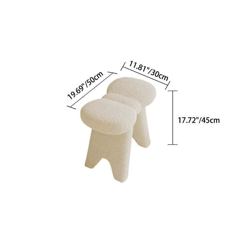 Scandinavian Lambswool Butterfly Vanity Stool — Gray