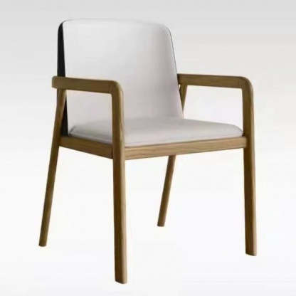 Chinese Ash Wood PU Leather Dining Chair