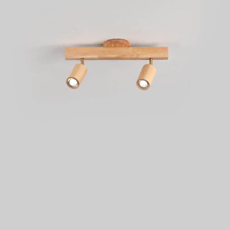 Japanese Wooden Track LED Semi-Flush Ceiling Light