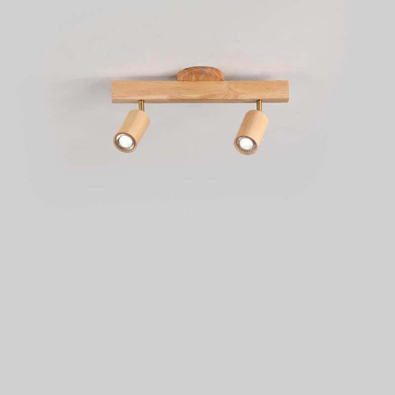 Japanese Wooden Track LED Semi-Flush Ceiling Light
