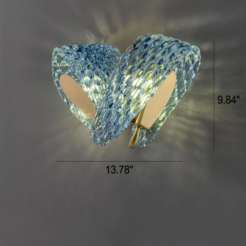 Modern Luxury Blue Floral Glass Sconce — White Light (5000K) / 110V-120V For US/CA