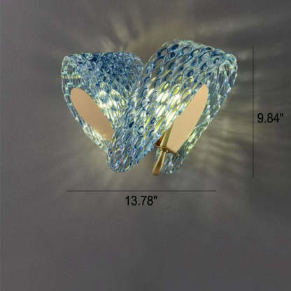 Modern Luxury Blue Floral Glass Sconce — White Light (5000K) / 110V-120V For US/CA