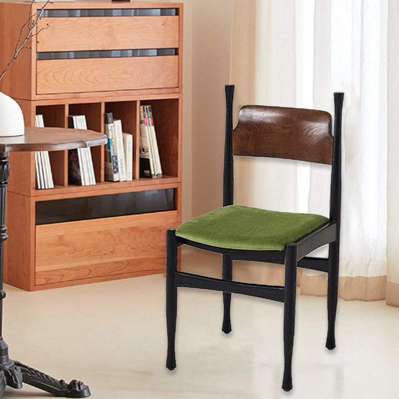 Scandinavian Square Wood Fabric Chair