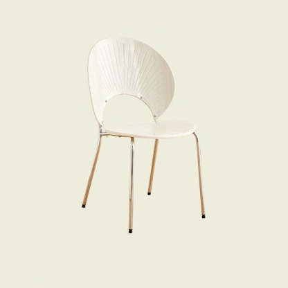 Minimalist Scalloped Shell Iron Chair
