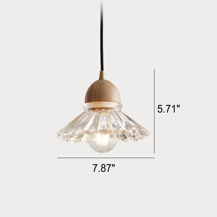 Vintage Log Glass Flower Island Chandelier — 3 Head - Linear Base / 220V-240V For UK/AU