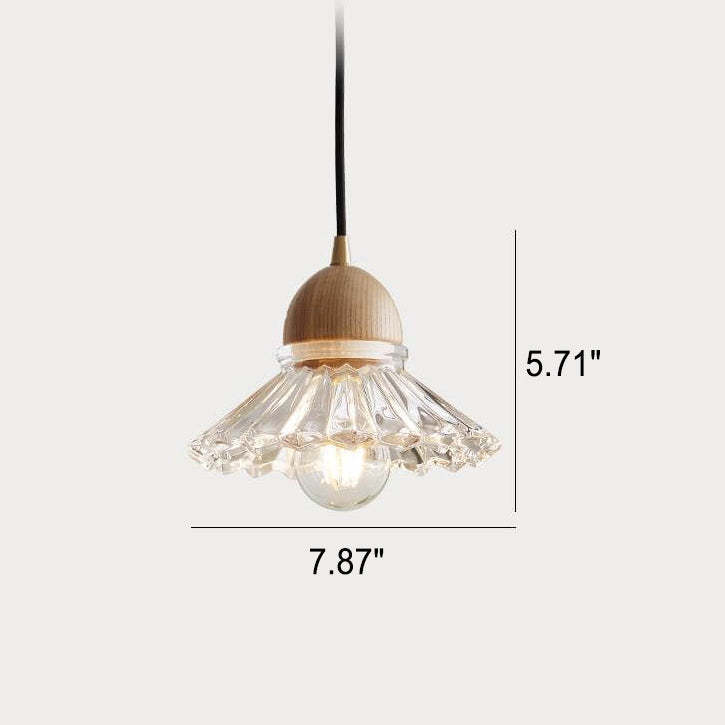 Vintage Log Glass Flower Island Chandelier — 3 Head - Linear Base / 220V-240V For UK/AU