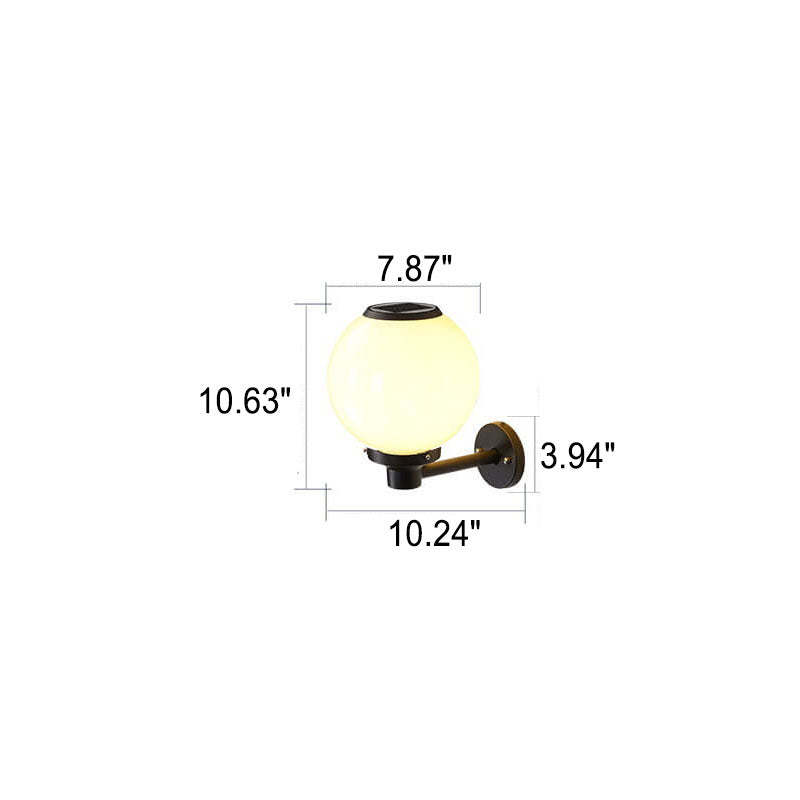 Modern Outdoor Solar Round Ball LED Wall Sconce