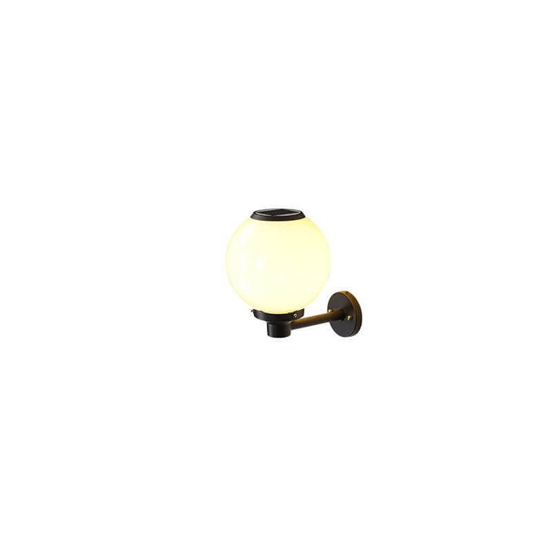 Modern Outdoor Solar Round Ball LED Wall Sconce