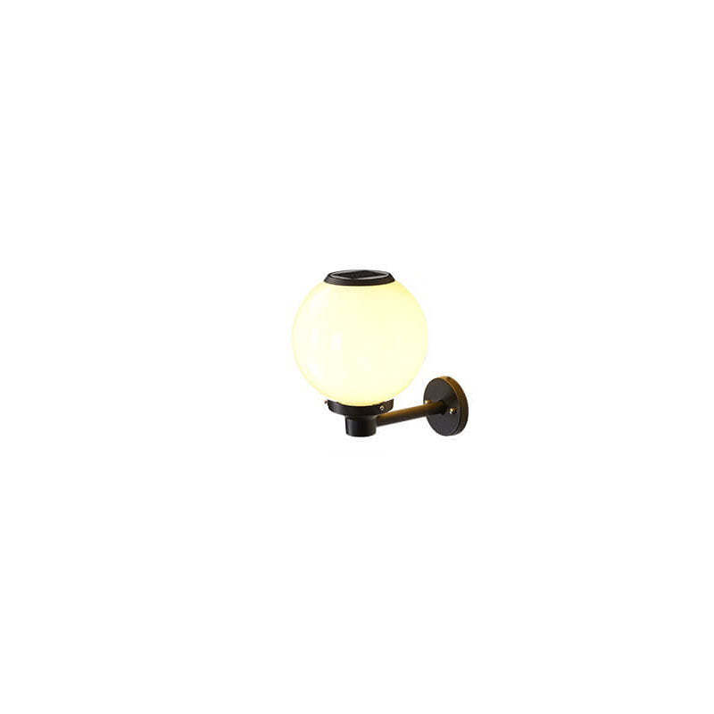 Modern Outdoor Solar Round Ball LED Wall Sconce