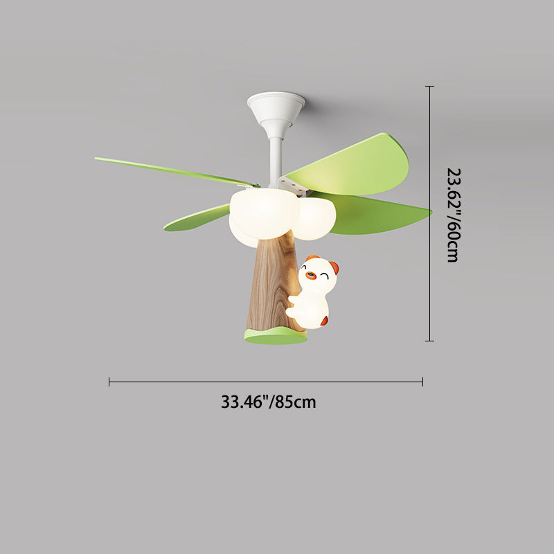 Creative tree green iron ceiling fans — 220V-240V (UK/AU