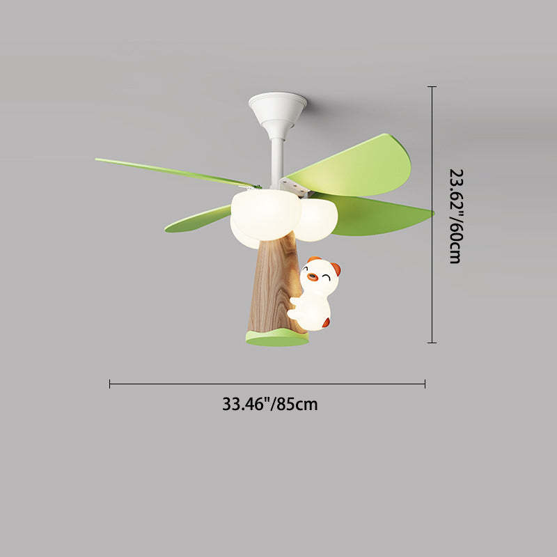 Contemporary Iron Tree Mount Ceiling Fan Light