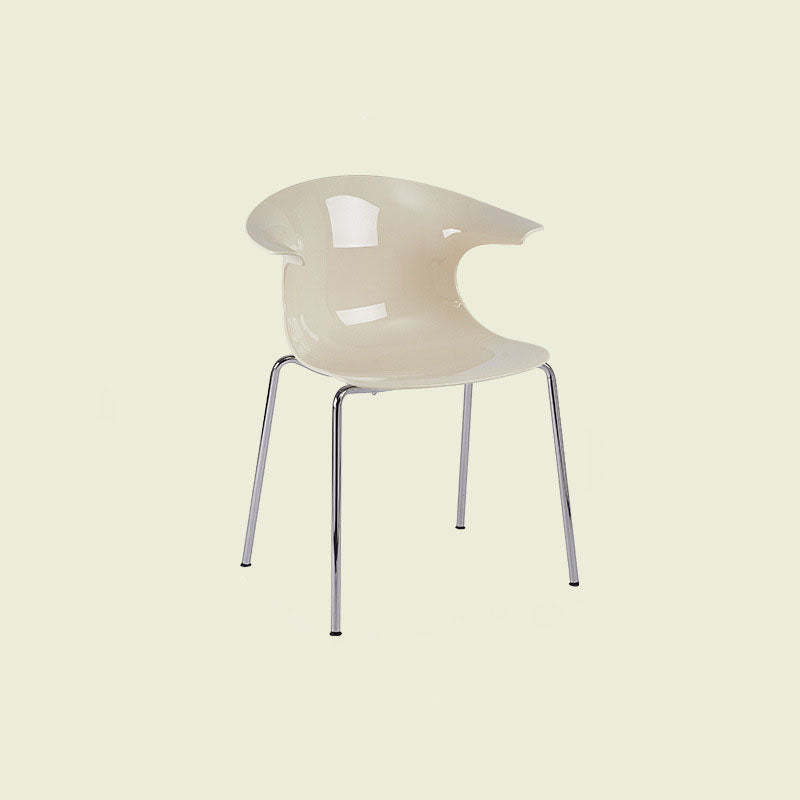 Minimalist Curved Plastic Metal Dining Chair