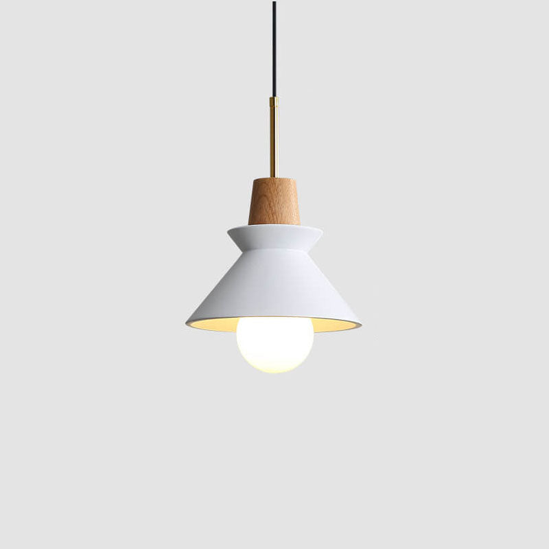 Nordic Macaron Wood Cement Pendant Light