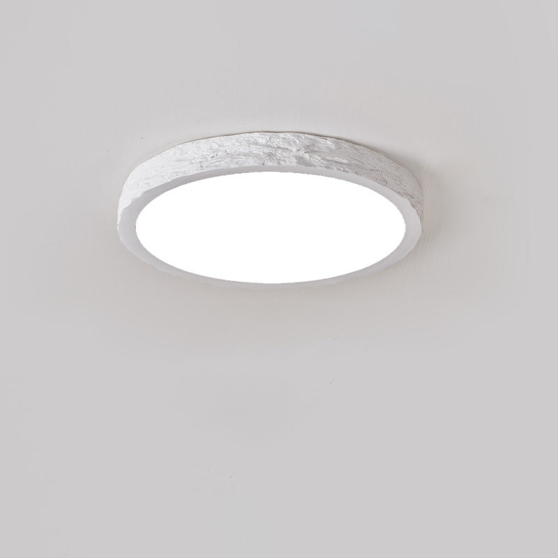 Minimalist Stone Grain Resin Iron LED Flush Mount Light