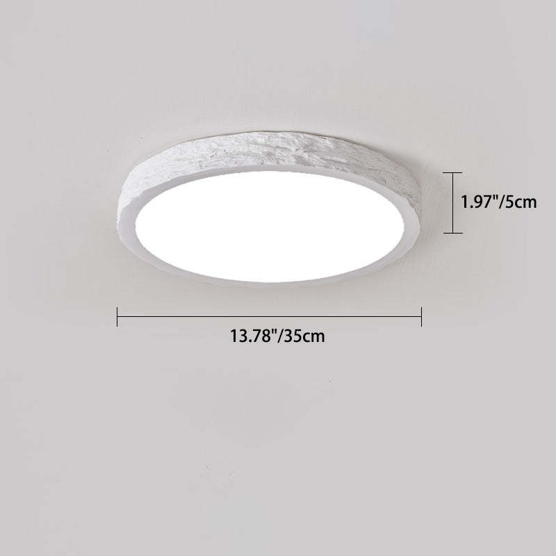 Minimalist Stone Grain Resin Iron LED Flush Mount Light