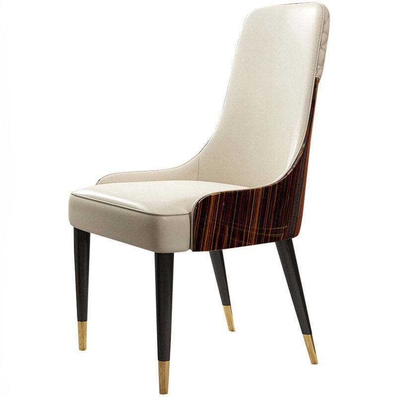 Nordic Leather Wood Steel Dining Chair