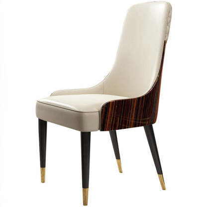 Nordic Leather Wood Steel Dining Chair