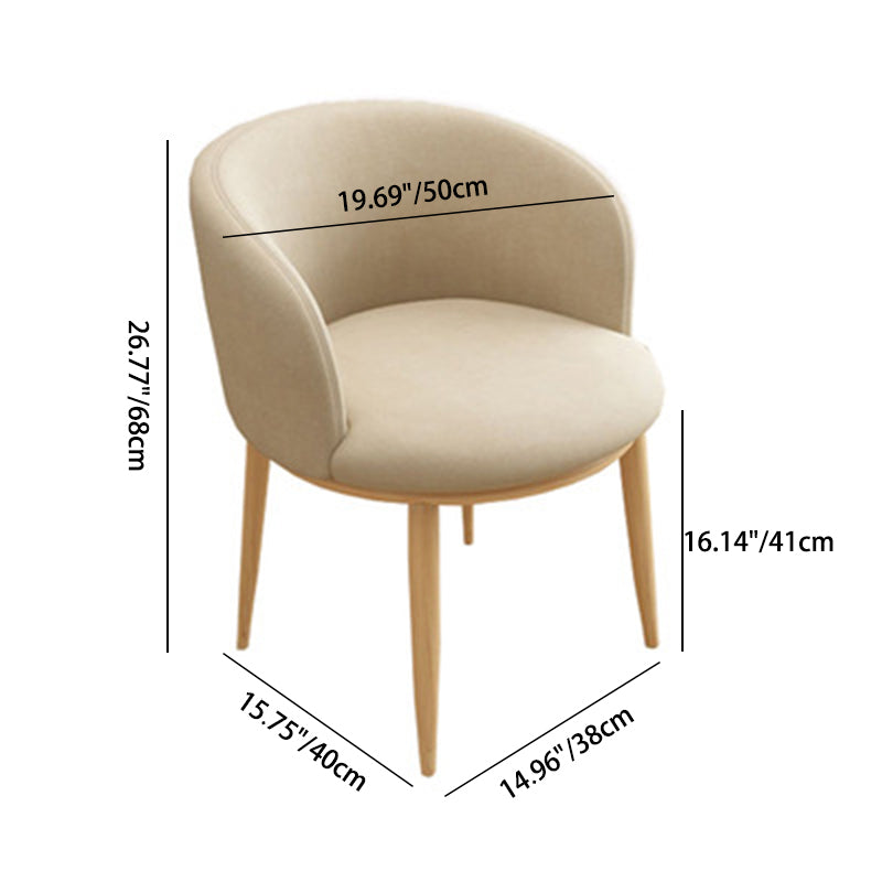 Nordic Curved Flannel Wood Vanity Stool — Navy Blue