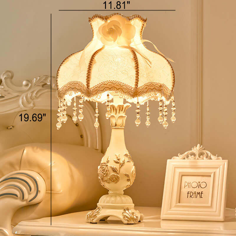 European Retro Carved Resin Fabric Alloy Lamp — B / Remote Control Switch / 220V-240V For UK/AU