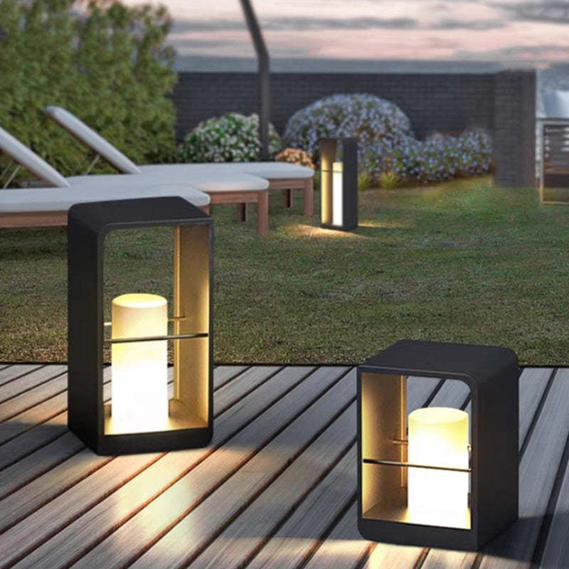 Minimalist Solar Cubic Landscape Light