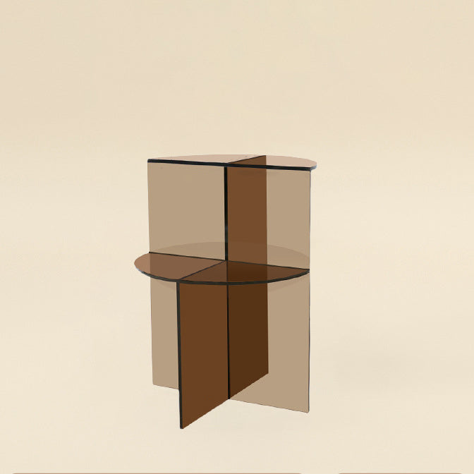 Scandinavian Acrylic Semicircle 2-Tier End Table