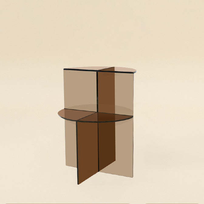 Scandinavian Acrylic Semicircle 2-Tier End Table