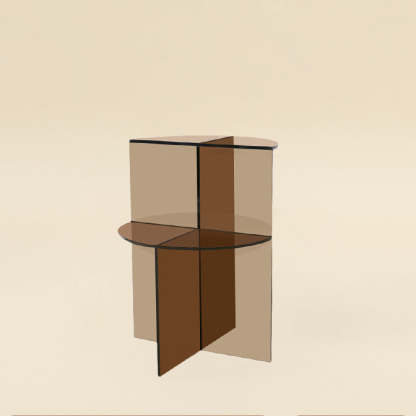 Scandinavian Acrylic Semicircle 2-Tier End Table