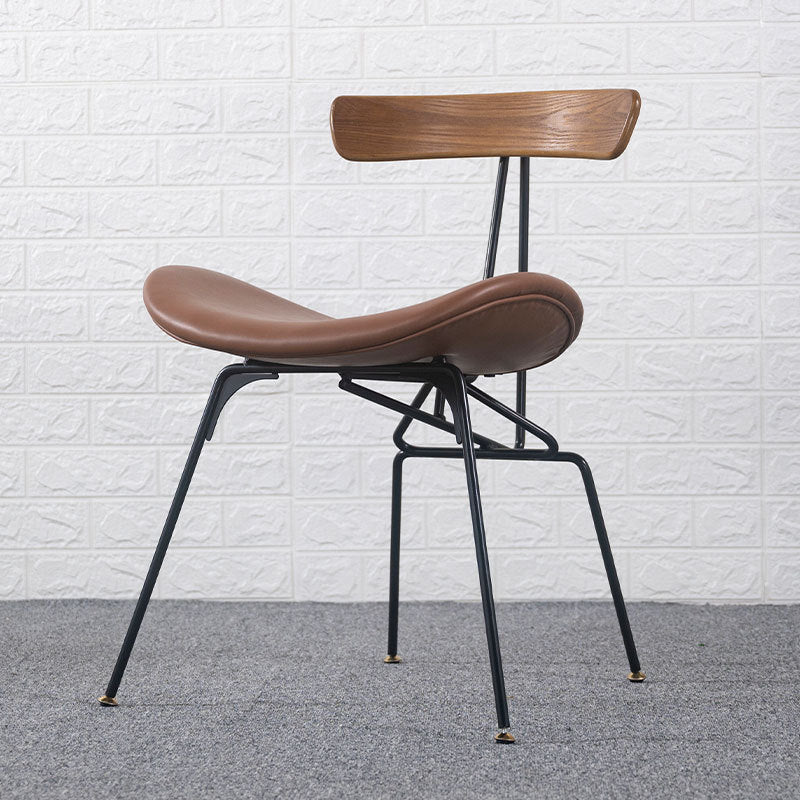 PU Leather Metal Curved Dining Chair
