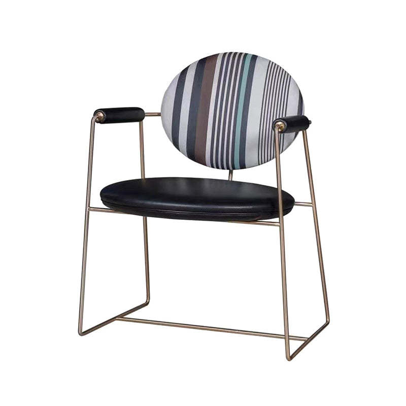 Lighom nordic round microfiber blue dining chairs & benches in leather steel glass