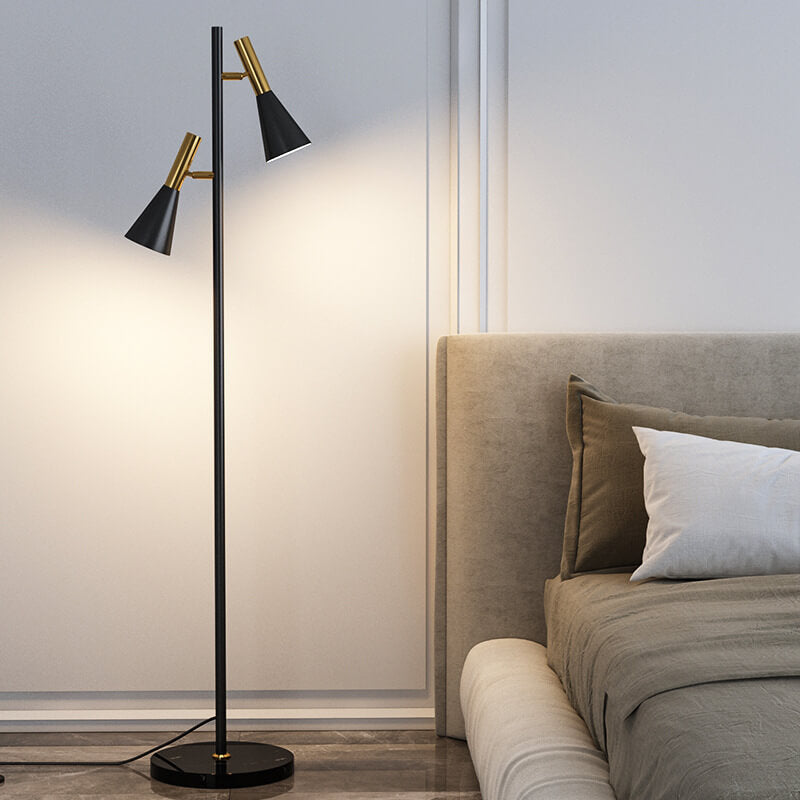 Nordic Horn Shade Rotatable 2-Light Floor Lamp