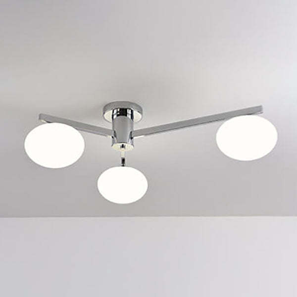 Nordic Glass Iron Ball 3/4/5-Light Semi-Flush Ceiling Light — 4 / 110V-120V For US/CA / Black