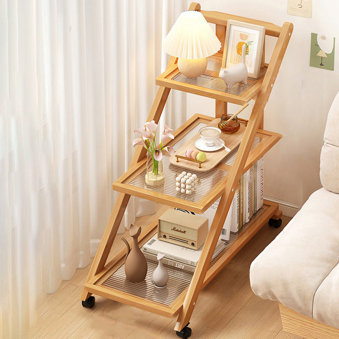 Minimalist Wood Plastic Rattan Acrylic End Table