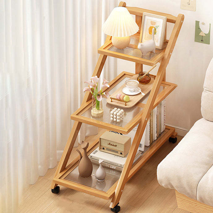 Minimalist Wood Plastic Rattan Acrylic End Table
