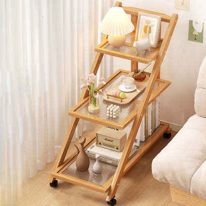 Minimalist Wood Plastic Rattan Acrylic End Table