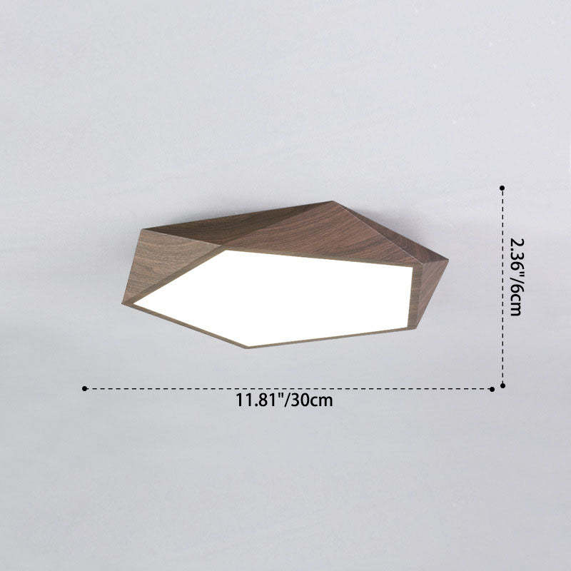 Nordic Irregular Pentagonal Iron LED Flush Mount Light