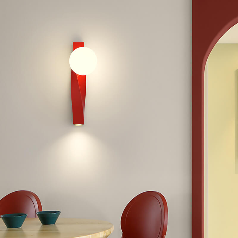 Nordic Minimalist Cream Plastic Long Sphere Wall Sconce