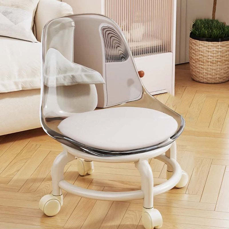 Rolling leather accent chairs for living room — Transparent White