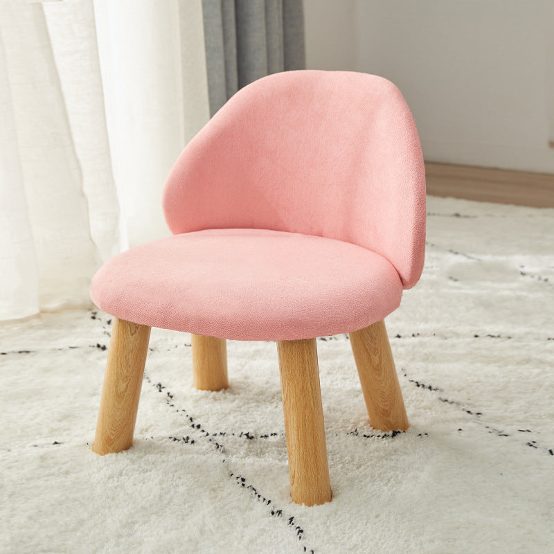 Nordic Fabric Round Entryway Footstool — Pink