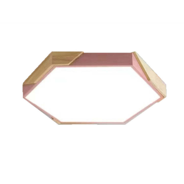 Scandinavian Hexagonal Macaron Flush Mount Light