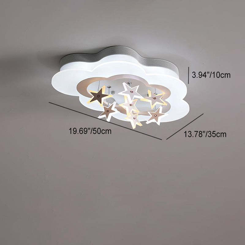 Nordic Star Cloud Acrylic LED Kids Flush Ceiling Light