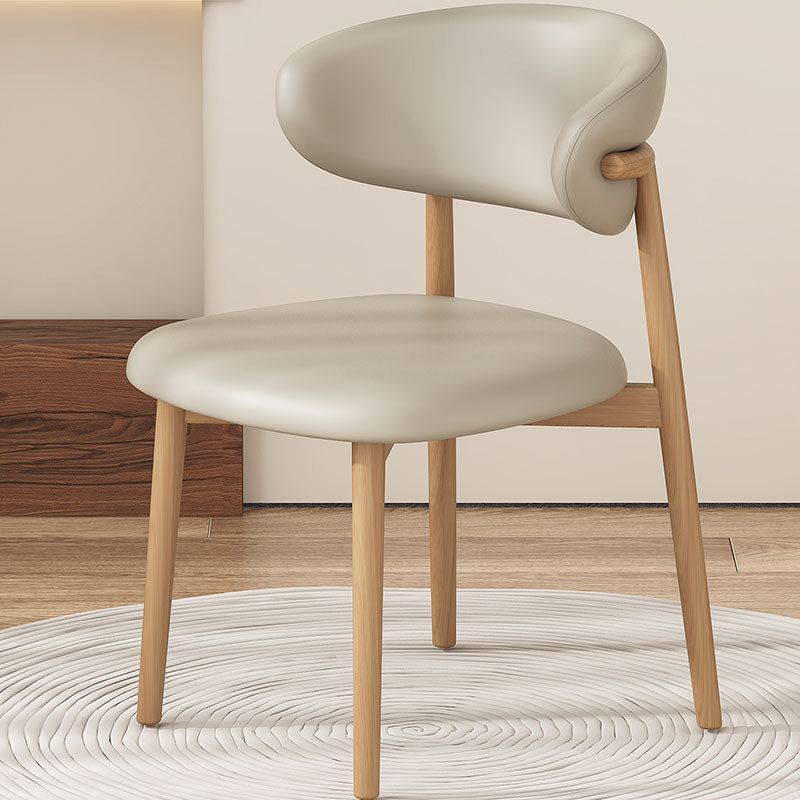 Minimalist Curved Iron Leather Chair