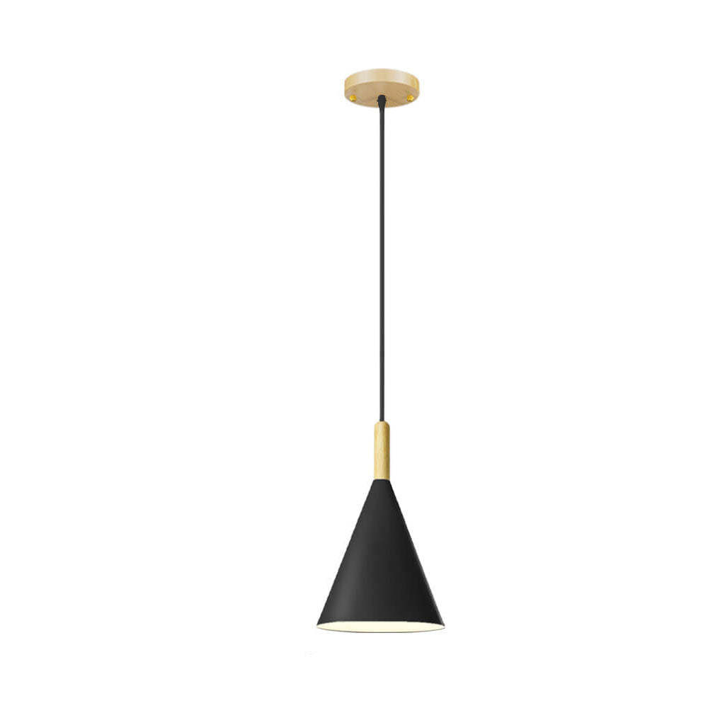 Nordic Macaron Cone Wood Pendant Light