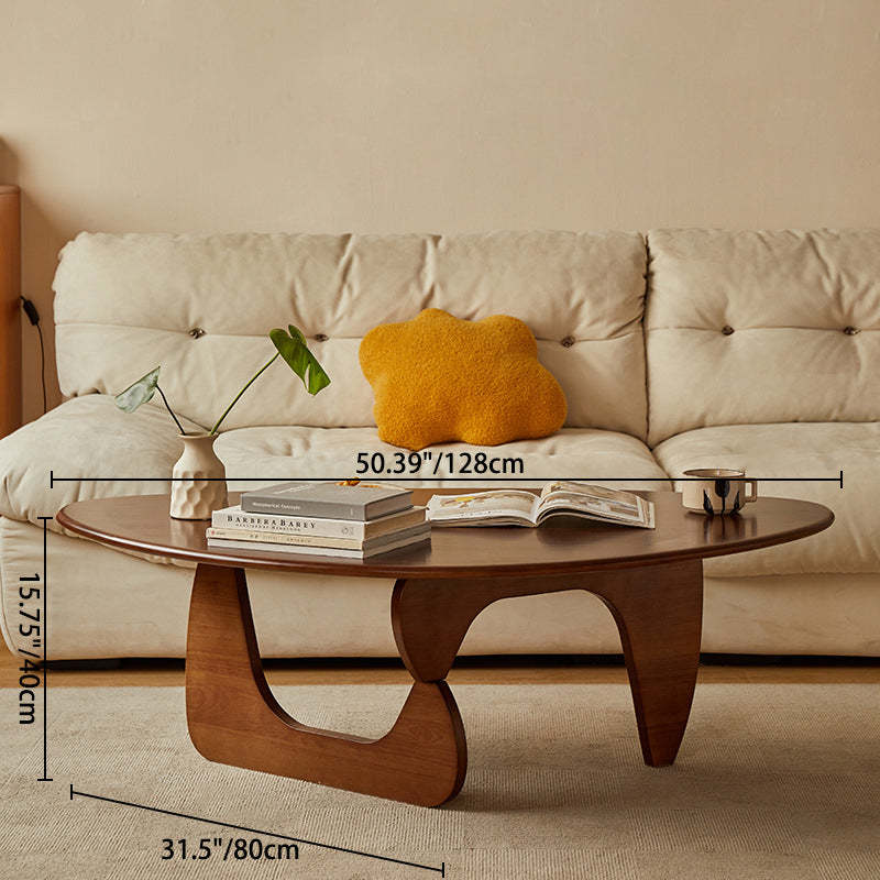 Vintage Triangle Solid Wood Coffee Table — Original Wood Color