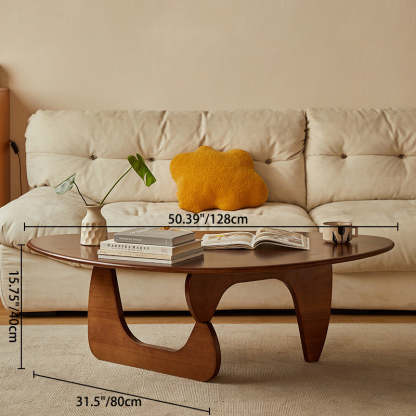 Vintage Triangle Solid Wood Coffee Table — Original Wood Color
