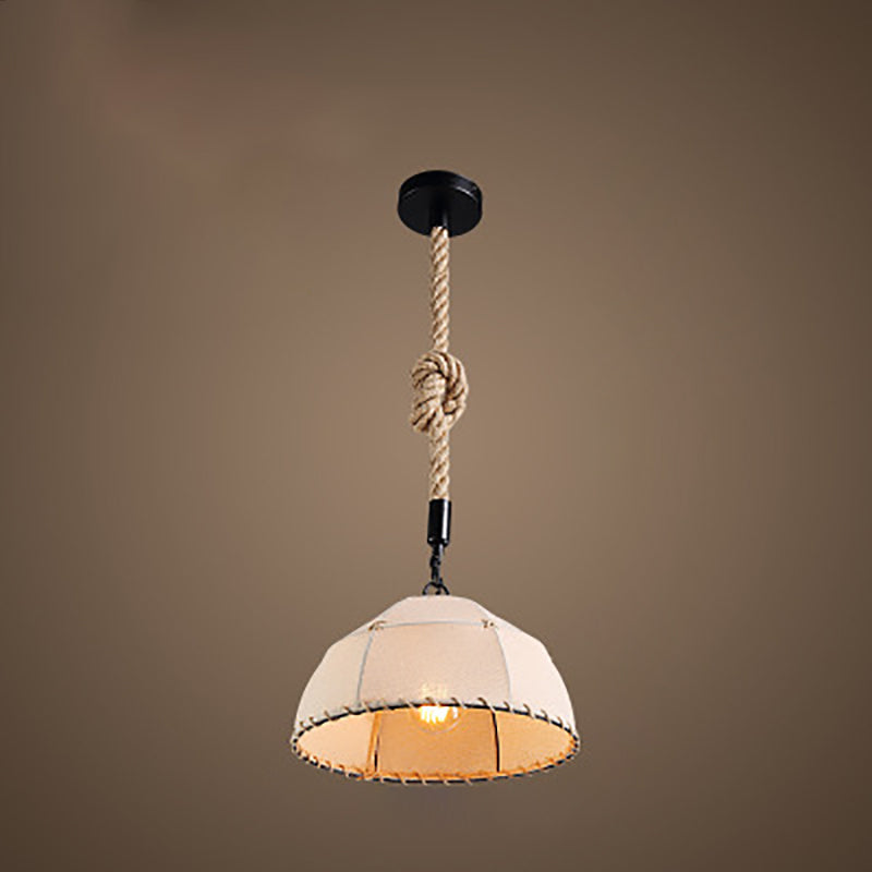 Traditional Rustic Fabric Semicircle Pendant Light