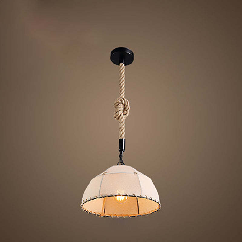 Traditional Rustic Fabric Semicircle Pendant Light
