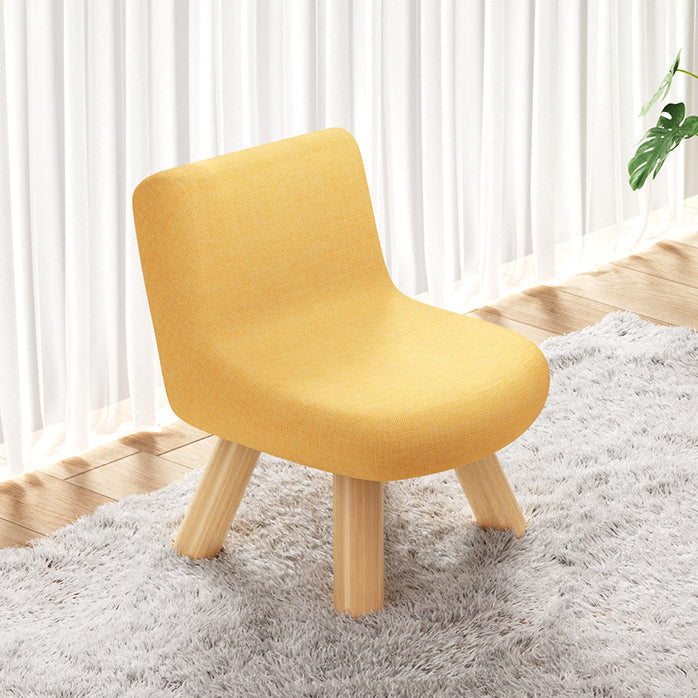Minimalist Square Linen Solid Wood Chair