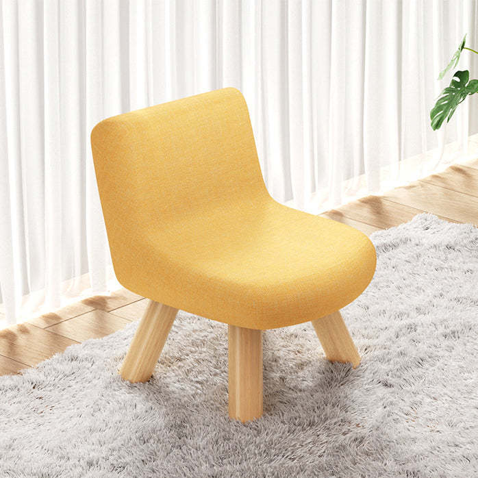 Minimalist Square Linen Solid Wood Chair