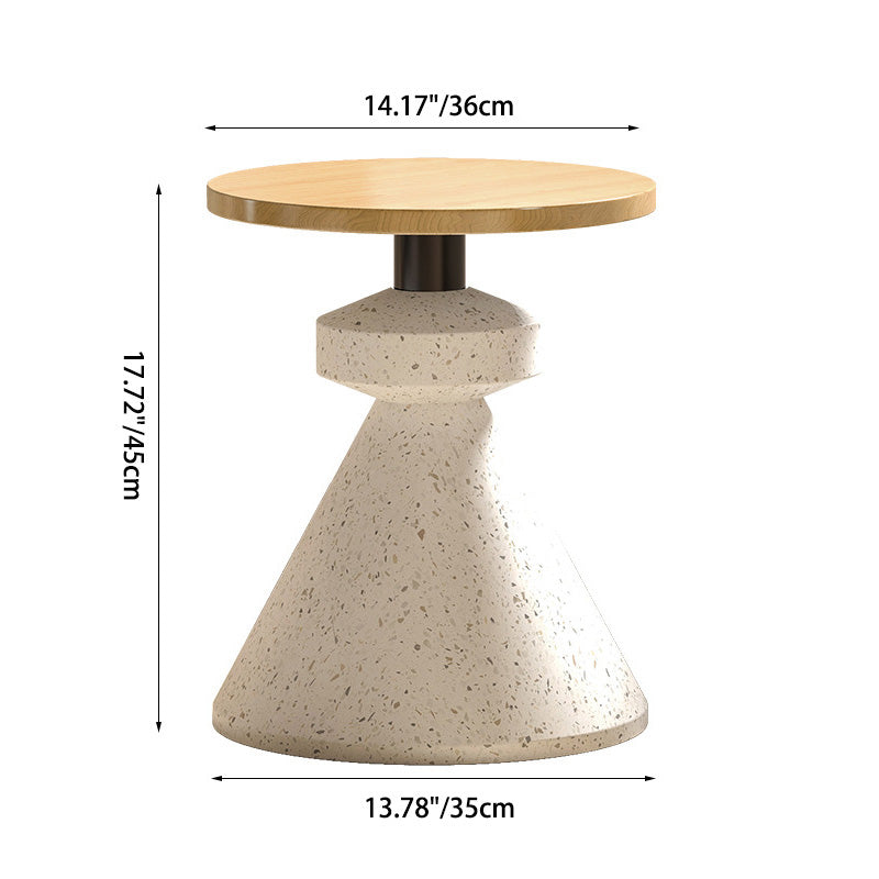 Minimalist Tapered Wood Marble Coffee Table