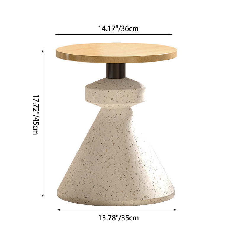 Minimalist Tapered Wood Marble Coffee Table